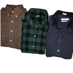 Calvin Klein, Viyela, Pacific Outfitters LG 3 Shirt Package Set Plaid Assortment